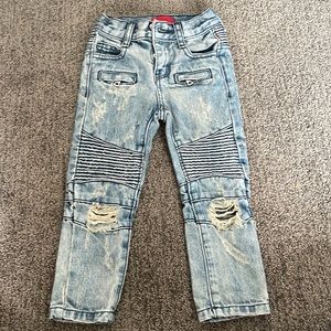 HAUS of JR destructed blue jeans. 2T